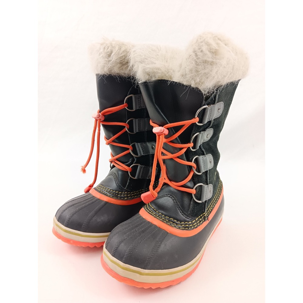 Sorel Winter Carnival Waterproof Snow Boots Women's Size 2 Youth Black Orange‎